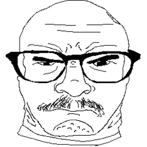 unknown, angry, bald, closed mouth, glasses, idubbbz, mustache, soy, soyjak