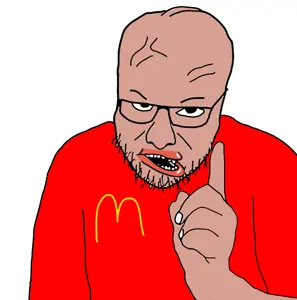 interjak, amerimutt, balding, brown skin, fat, glasses, mcdonalds