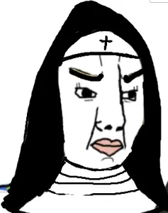 chudjak, christianity, closed mouth, cross, nun, religion