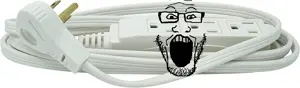 markiplier soyjak, extension cord, glasses, open mouth, stubble, teeth