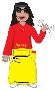 classic amerimutt, soytan, amerimutt, muttverse, brown eyes, female, fries, glasses, mcdonalds, shoe