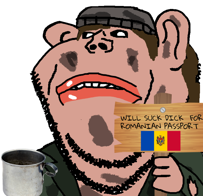 impish soyak ears, impish amerimutt, amerimutt, beanie, black sclera, brown hair, brown skin, clothes, cup, dirty