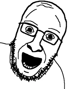 unknown, glasses, open mouth, soyjak, stubble, surprised