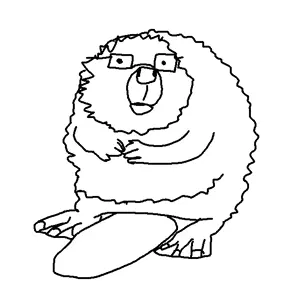 unknown, beaver, full body, glasses, white background