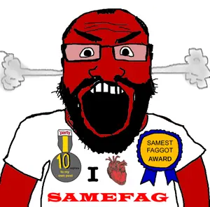 markiplier soyjak, science lover, angry, arm, award, badge, balding, beard, clothes, fume