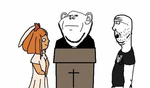 mymy schoppenboer, impish soyak ears, unknown, 2soyjaks, christianity, closed mouth, clothes, cross, ear, glasses