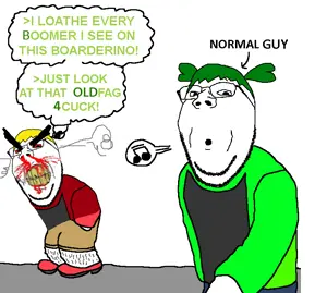 nate higgers, feraljak, gapejak, wholesome soyjak, natejak, 4chan, angry, anime, broken teeth, clenched teeth
