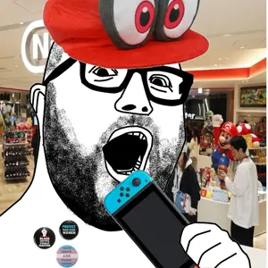 mario, hot sauce, badge, beard, black lives matter, cap, clothes, ear, flag, glasses