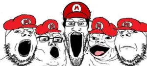mario, et, gapejak, markiplier soyjak, tony soprano soyjak, 5soyjaks, cap, clothes, frown, glasses