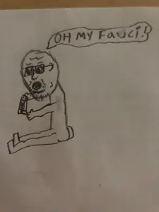 soyak, dr. fauci, drawing, glasses, nintendo, nintendo switch, open mouth, real life, sitting, speech bubble