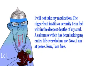 feraljak, impish soyak ears, 2soyjaks, blood, blue skin, calm, crying, food, fruit, glasses