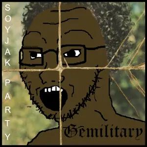 soyak, album cover, death grips, exmilitary (album), glasses, hair, music, open mouth, soyjak, soyjak party