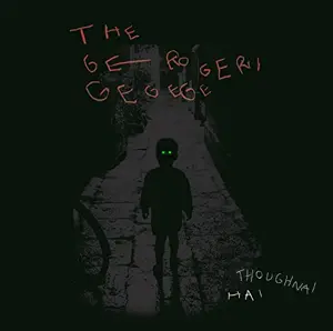 unknown, thougher, album cover, arm, drawn background, english text, full body, leg, music, text