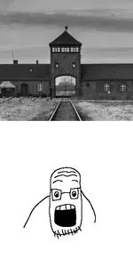 schwitzjak, auschwitz, glasses, objectsoy, oekaki, open mouth, real life, soyjak, stubble