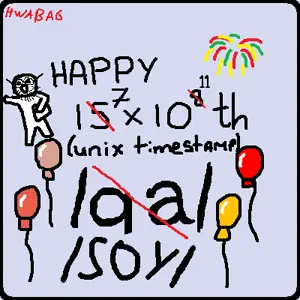 unknown, /qa/ (soyjak.party), /soy/, balloon, birthday, fireworks, full body, glasses, he will always be a gem, open mouth