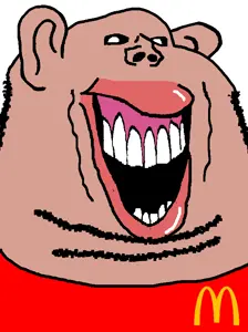 impish soyak ears, impish amerimutt, splicejak, amerimutt, black sclera, ear, gums, laughing, lips, mcdonalds