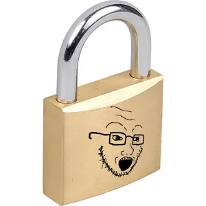 wojak, glasses, lock, objectsoy, open mouth, stubble