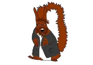 feraljak, feralsquirrel, squirreljak, animal, beard, jacket, ronnie mcnutt, squirrel