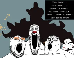 cobson, gapejak, markiplier soyjak, tony soprano soyjak, soyjak trio, beard, fardy hernandez, hair, joy factory, mens hair club