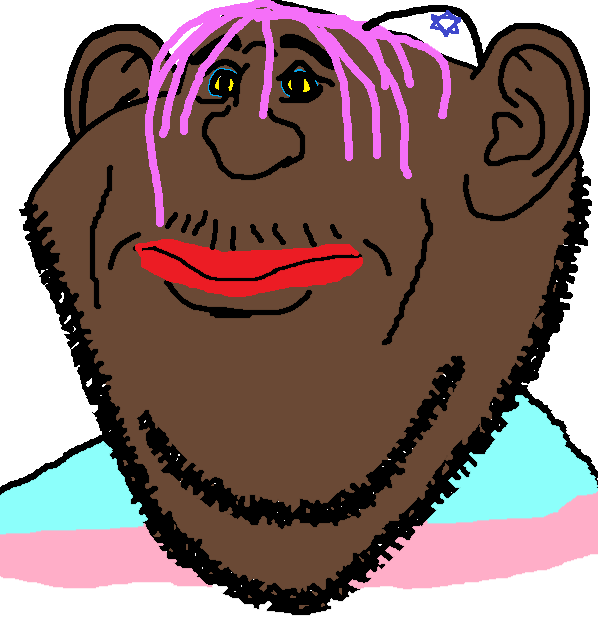 impish soyak ears, pissluffare, impluffare, black skin, brown ugly personjak, clothes, ear, hat, judaism, kippah