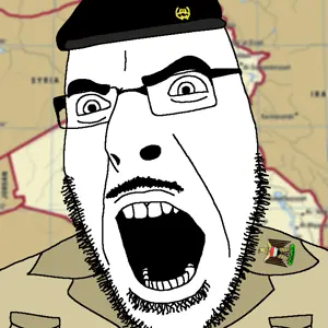 cobson, angry, clothes, glasses, hat, iraq, map, mustache, open mouth, saddam hussein