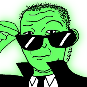 kuzjak, glowie, balding, closed mouth, clothes, ear, earpiece, glasses, glowing, glownigger
