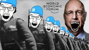 klaus schwab, feraljak, animated, new world order, open mouth, united nations, world economic forum