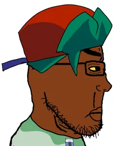esl fnf pedo, chudjak, markiplier soyjak, chudplier, sidechudplier, sideplier, brown skin, closed mouth, clothes, glasses