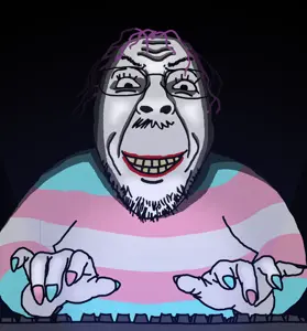 bernd, arm, black background, glasses, hands, keyboard, mustache, nail polish, ominous, purple hair