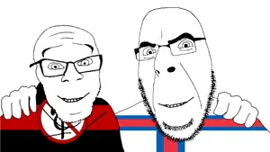 cobson, feraljak, no more brother wars, 2soyjaks, anti furry, faroe islands, flag, friendship, glasses, hands