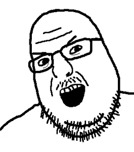 shotjak, aliased, angry, bald, black eyes, eyebrows, forehead lines, glasses, monochrome, mustache