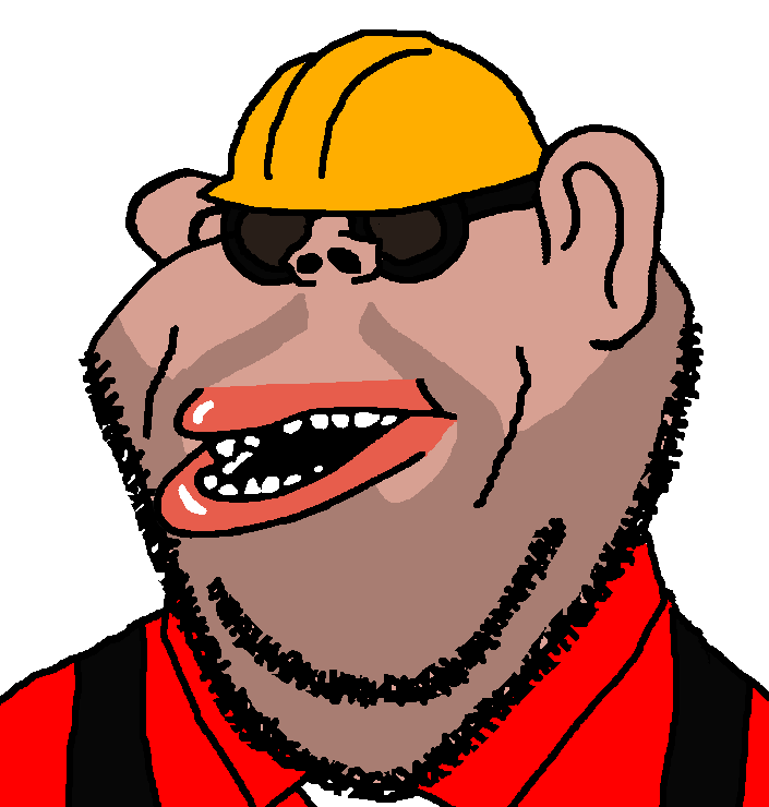 salsamaster, engineer (team fortress 2), impish soyak ears, impish amerimutt, amerimutt, brown skin, clothes, ear, engineer, five o'clock shadow