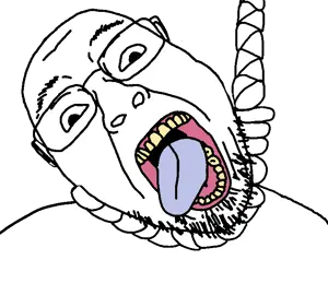 bernd, hanging troonjak, troonjak, ack, glasses, hair, hanging, noose, open mouth, rope