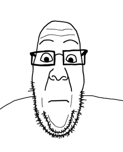 ppp, closed mouth, glasses, neutral, soyjak, stubble