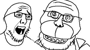 windyjak, 2soyjaks, bonnie (fnaf), glasses, open mouth, scared, stubble