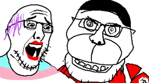 chudjak, windyjak, 2soyjaks, animatronic, chud, scared, stubble, tranny, nazi germany, transgender pride flag