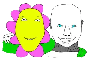 bernd, chudjak, chudjak front, chud troon alliance, android, closed mouth, ear, flower, friendship, hands