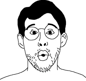 nojeet, clothes, glasses, indian, open mouth, soyjak, stubble, tshirt
