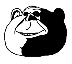 impish soyak ears, okynnig, closed mouth, ear, fat, ominous, smile, soyjak