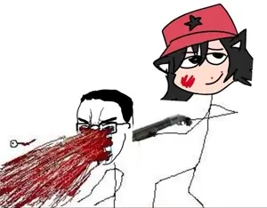 alunya, chudjak, blood, bloodshot eyes, cat ears, crying, ear, ears, eyeball, gun