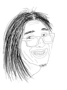 unknown, facial hair, glasses, hair, long hair, soyjak