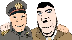 cobson, feraljak, no more brother wars, adolf hitler, benito mussolini, cap, clothes, fascism, friendship, hat