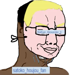 chudjak, meximutt, 2soyjaks, black skin, blonde hair, glasses, hair, mask, mental illness, nathan alexander ii