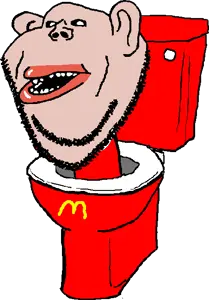 impish soyak ears, impish amerimutt, amerimutt, mcdonalds, red, toilet, skibidi toilet