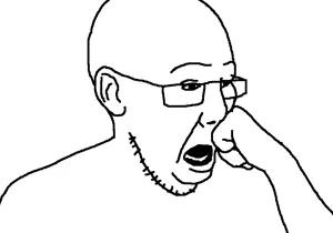 unknown, arm, bald, ear, eyebrows, fist, glasses, hands, looking to the right, nose