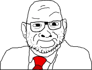 shrugjak, unknown, big lips, clothes, eyebrows, eyebrows up, lips, necktie, smile, smug