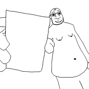 unknown, arm, closed mouth, ear, glasses, gynaecomastia, hands, holding object, shirtless, smile