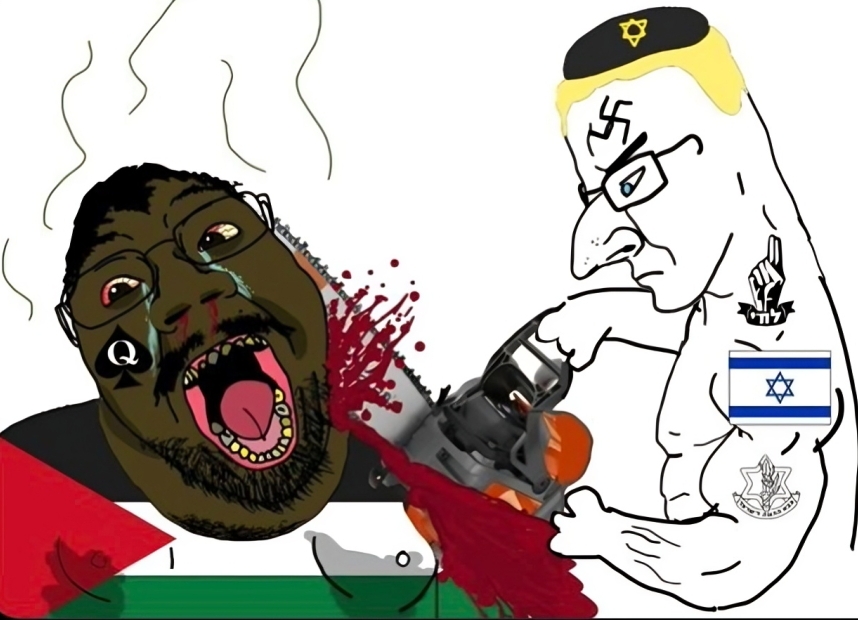 bernd, chudjak, chainsaw bernd, aryan, a10 eyes, blood, chainsaw, holding chainsaw, holding object, idf