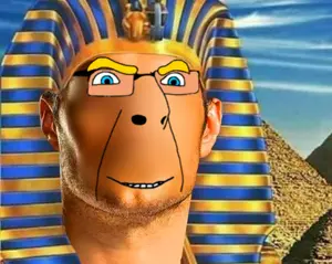 cobson, aryan, a10 eyes, blue eyes, closed mouth, desert, egypt, glasses, irl background, pharaoh