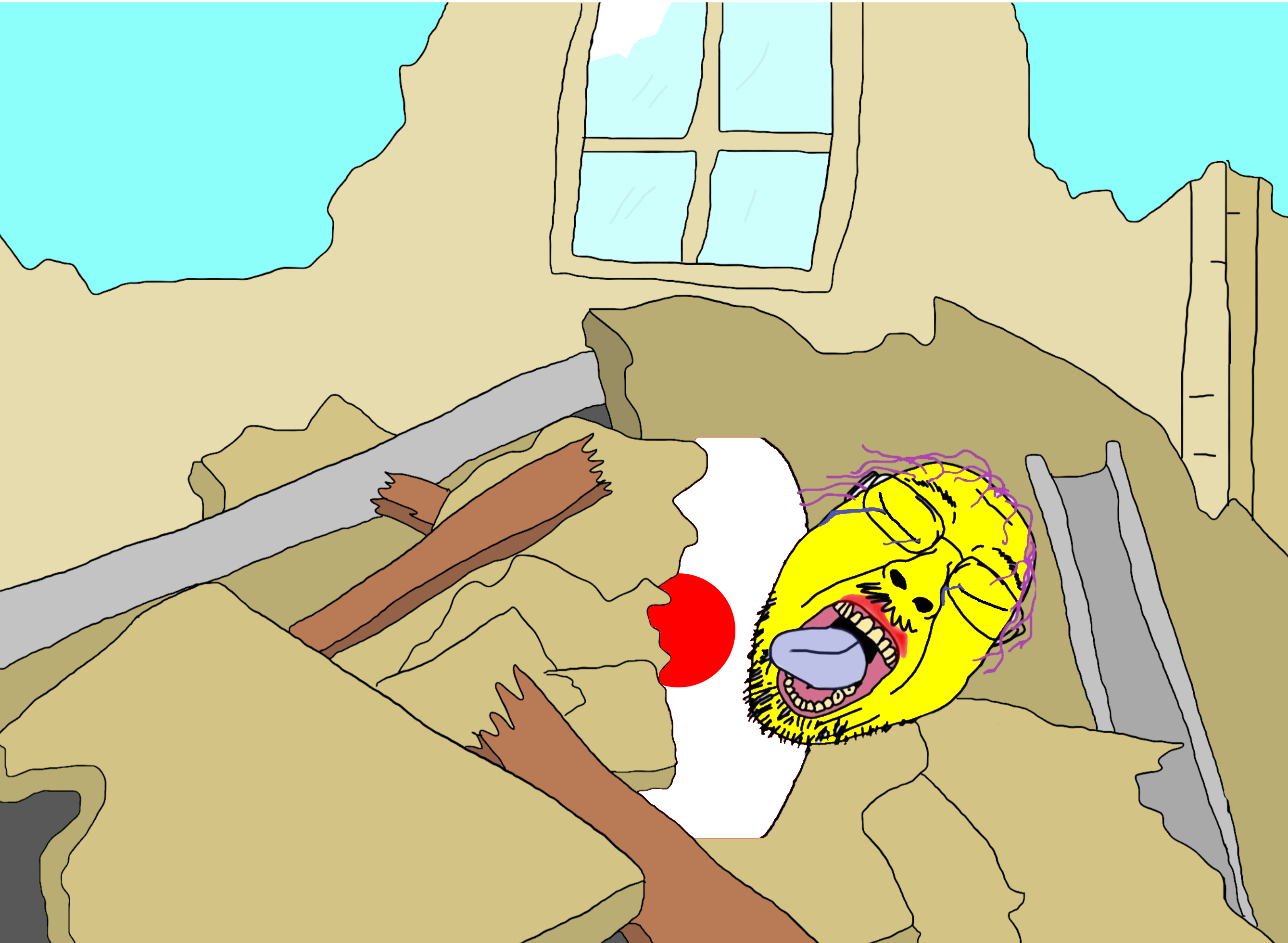 bernd, hanging troonjak, troonjak, ack, country, crying, dead, earthquake, flag, glasses